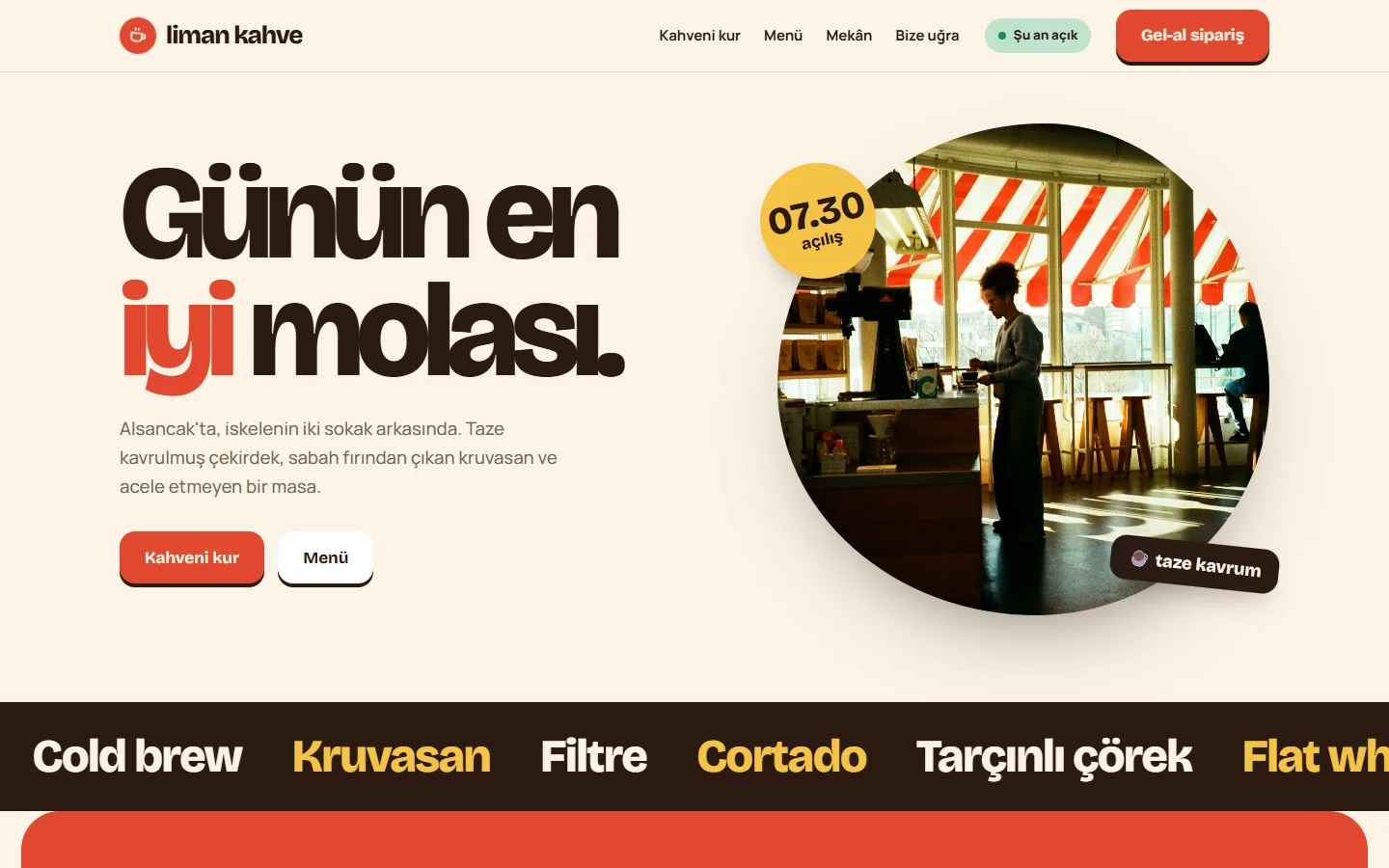 Liman Kahve konsept web sitesi