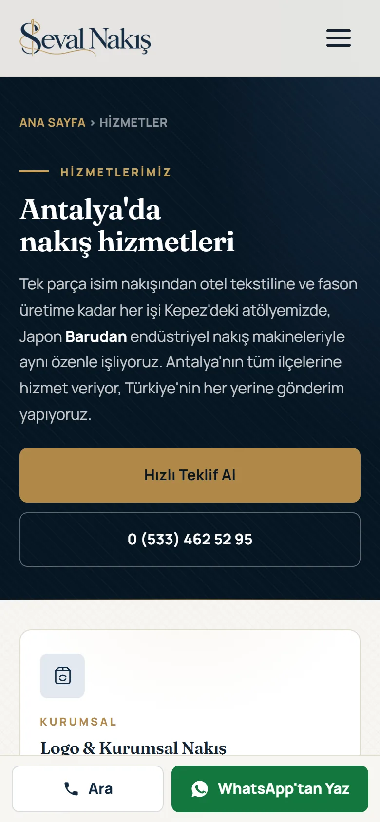 Seval Nakış telefonda hizmetler
